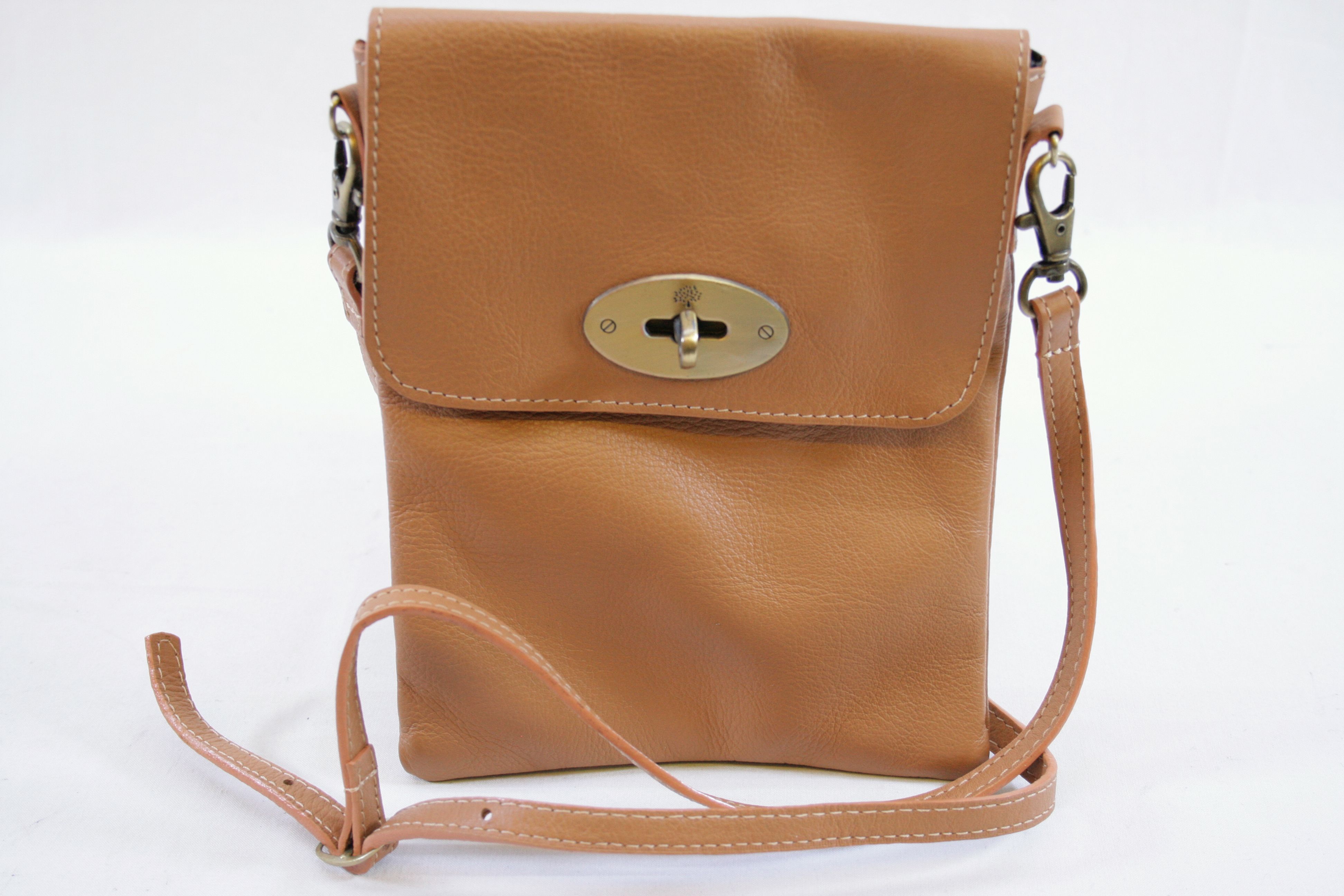SOLD - Vintage Mulberry Oak / Tan Leather Small Cross Body Shoulder Bag  Pouch Made in England